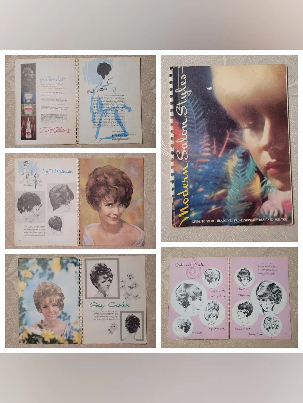 Vintage Modern Salon Style Hairstyling Hairdresser Magazines set of 6